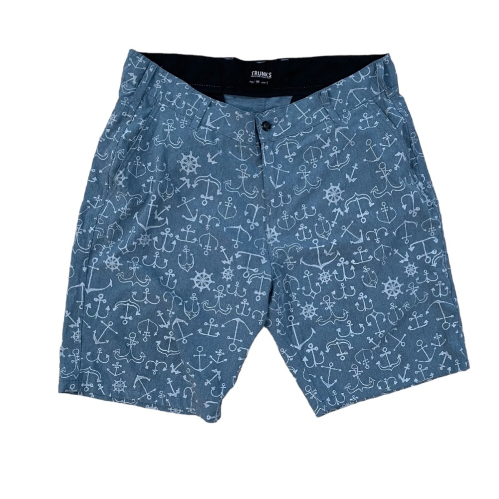 TRUNKS Multi-Functional Short Blue Anchor Swim Trunks Size 36